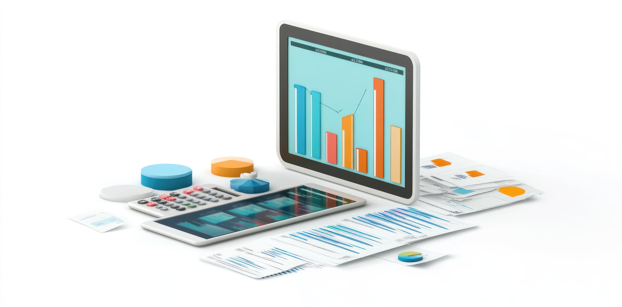 Pricing illustration with documents and charts
